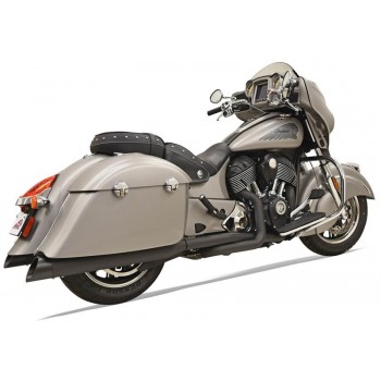SCARICHI MARMITTE COMPLETI BASSANI 4" TRUE DUALS NERI PER INDIAN CHIEFTAIN/ROADMASTER '14-'18
