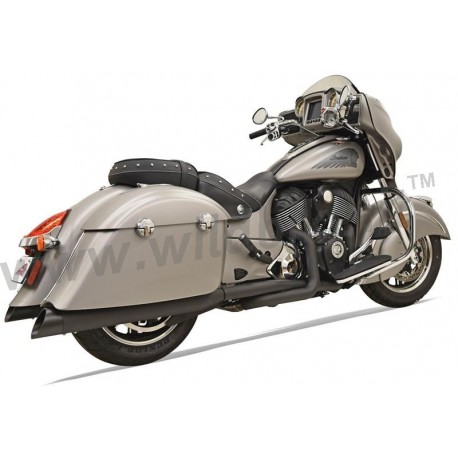 POTS D'ÉCHAPPEMENTS COMPLETE BASSANI 4" TRUE DUALS NOIR POUR INDIAN CHIEFTAIN/ROADMASTER '14-'18