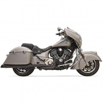 POTS D'ÉCHAPPEMENTS COMPLETE BASSANI 4" TRUE DUALS NOIR POUR INDIAN CHIEFTAIN/ROADMASTER '14-'18