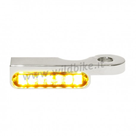 MINI INDICATORI CROMATI DI DIREZIONE A LED OMOLOGATI PER MANUBRIO HARLEY DAVIDSON FXST FLST SOFTAIL '87-'17