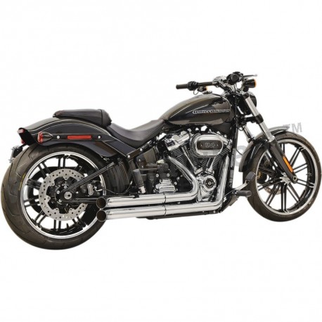 EXHAUST SYSTEM BASSANI PRO STREET TURN-OUT 2INTO2 CHROME HARLEY DAVIDSON SOFTAIL M-EIGHT 18-24