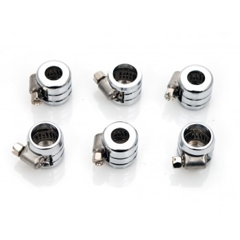 Extrémités des tuyaux avec des colliers GROOVED CHROME 1/4 "