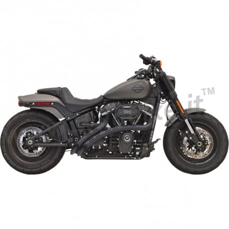 SYSTÈME D'ÉCHAPPEMENT 2-EN-2 BASSANI SWEEPER RADIAL SLOTTED NOIR MATT HARLEY DAVIDSON SOFTAIL 2018-2024