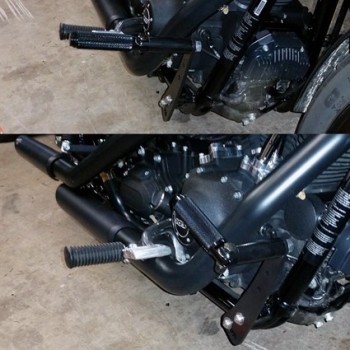 KIT SUPPORTI COMANDI AVANZATI NERI CON PEDANE ESTESE HARLEY DAVIDSON FXD DYNA '92-'17