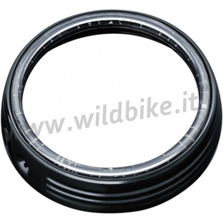 BAGUE DE GARNITURE DE PHARE HALO LED NOIR POUR HARLEY DAVIDSON FLHT/FLHX TOURING '14-'18