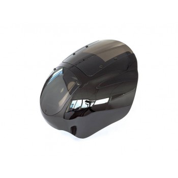 PARE-BRISE CARENAGE UNIVERSEL CLUB STYLE QUARTER FAIRING FUMÉ POUR MOTO CUSTOM ET HARLEY DAVIDSON