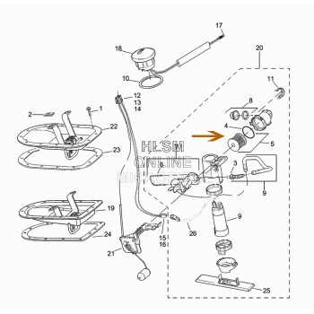 FILTRO BENZINA KIT OEM 61011-04A PER HARLEY DAVIDSON TWIN CAM '07-'17