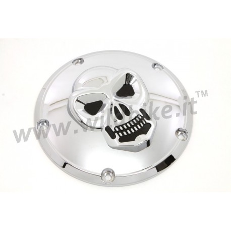 DERBY COVER SKULL DELUXE CHROME HARLEY DAVIDSON BIG TWIN/TWIN CAM '99 -'17