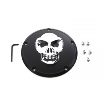 DERBY COVER SKULL DELUXE BLACK/CHROME HARLEY DAVIDSON BIG TWIN/TWIN CAM '99 -'17