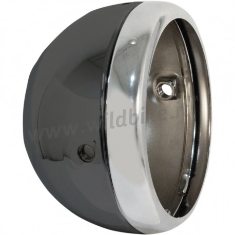 LAMPE DE PHARES AVANT NOIR LUCAS STYLE 5 3/4 "145 MM AVEC SUPPORT LATÉRAL MOTOCYCLETTE