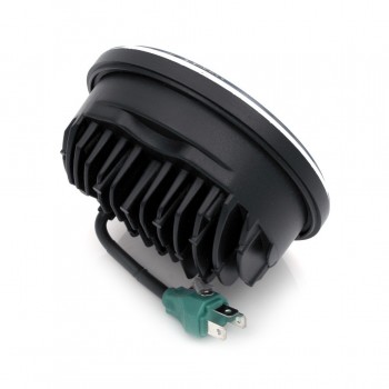 GRUPPO OTTICO FARO ANTERIORE LED OMOLOGATO 5.75 SUPERLIGHT ANELLO HALO HARLEY DAVIDSON FXST/FLST SOFTAIL '07-'17
