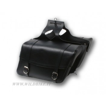 BORSE LATERALI IN PELLE HIGHWAYMAN CLASSIC LARGE PER MOTO CUSTOM E HARLEY DAVIDSON