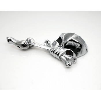 SPECCHIETTI RETROVISORI TESCHIO SKULLHEAD NERI MOTO CUSTOM E HARLEY DAVIDSON