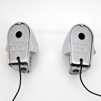 ORNAMENTI  TESCHIO CROMATI CON OCCHI  ROSSI MOTO CUSTOM E HARLEY