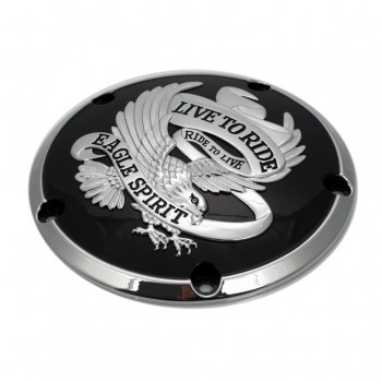 COUVERCLE D'EMBRAYAGE EAGLE SPIRIT NOIR/CHROME HARLEY DAVIDSON TWIN CAM 1999-2017