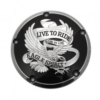 KUPPLUNGSDECKEL EAGLE SPIRIT SCHWARZ/CHROM für HARLEY DAVIDSON TWIN CAM '99-'17