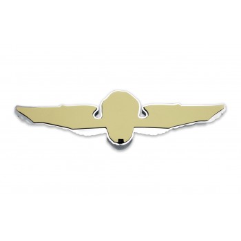 ORNAMENTO FREGIO TESCHIO FLYING SKULL  PER PORTATARGA MOTO CUSTOM E HARLEY