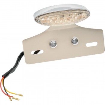 FANALINO POSTERIORE OMOLOGATO CAT EYE OVALE MINI LED TRASPARENTE MOTO CUSTOM E HARLEY DAVIDSON