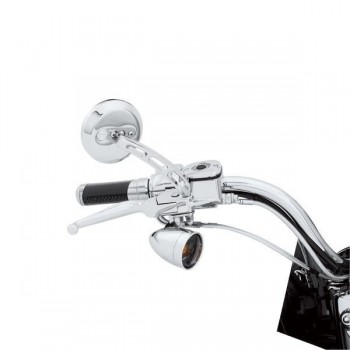 RAUCH BLINKER LENS KIT DEUCE STYLE MIT CHROMSPANGEN RINGS für HARLEY DAVIDSON