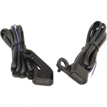 BLACK MINI TURN SIGNALS DRAG LED SMOKED EU APPROVED FOR HANDLEBAR HARLEY DAVIDSON FLHT/FLT TOURING '09-'13