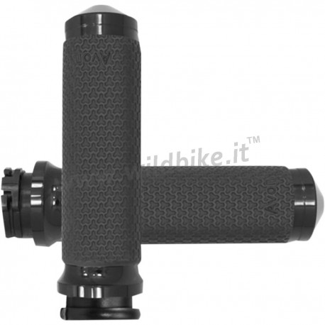 AVON BLACK MEMORY CUSHION SMALL ALUMINIUM GRIPS FOR HARLEY DAVIDSON