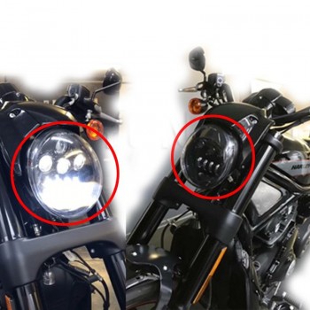 LED BLACK HEADLIGHT EU APPROVED SUPERLIGHT FOR HARLEY DAVIDSON V-ROD