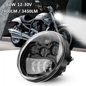 PHARES AVANT LED EU APPROUVÉ SUPERLIGHT NOIR POUR HARLEY DAVIDSON V-ROD