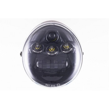 FARO FANALE ANTERIORE OMOLOGATO SUPERLIGHT LED NERO PER MOTO HARLEY DAVIDSON V-ROD