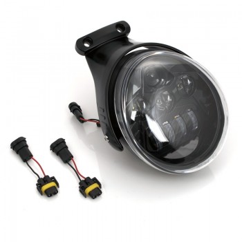 SCHEINWERFER LED FRONT EU GENEMIGHT SUPERLIGHT SCHWARZ MIT HALTERUNG HARLEY DAVIDSON V-ROD