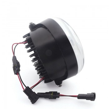 PHARES AVANT LED EU APPROUVÉ SUPERLIGHT NOIR AVEC SUPPORT POUR HARLEY DAVIDSON V-ROD