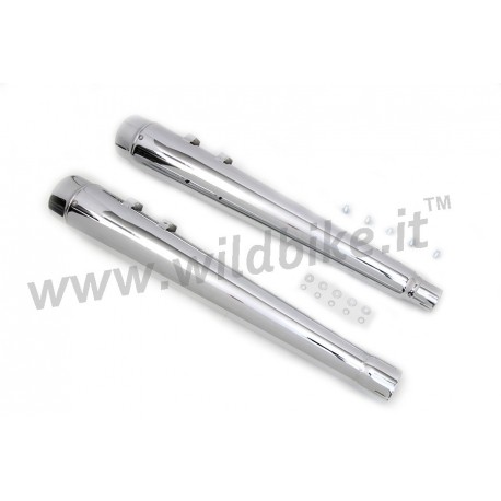 POTS SILENCIEUX D'ECHAPPEMENTS SLIP-ON MEGAPHONE CHROME POUR HARLEY DAVIDSON FLH/FLT TOURING M-EIGHT 17-24