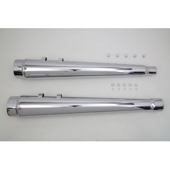 POTS SILENCIEUX D'ECHAPPEMENTS SLIP-ON MEGAPHONE CHROME POUR HARLEY DAVIDSON FLH/FLT TOURING M-EIGHT '18-'19