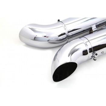 POTS SILENCIEUX D'ECHAPPEMENTS SLIP-ON 4" TURN OUT CHROME POUR HARLEY DAVIDSON FLH/FLT TOURING M-EIGHT '18-'19