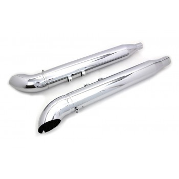 EXHAUSTS MUFFLER  SLIP-ON 4" TURN OUT CHROME FOR HARLEY DAVIDSON FLH FLT TOURING 2017-2024