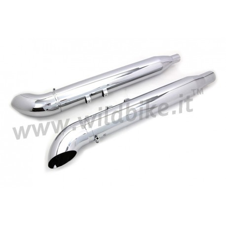 SCARICHI MARMITTE SLIP-ON 4" TURN OUT CROMATI PER HARLEY DAVIDSON FLH FLT TOURING 2017-2024