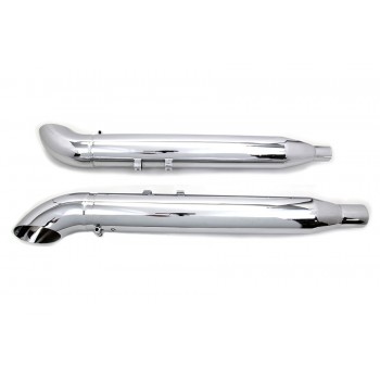 EXHAUSTS MUFFLER  SLIP-ON 4" TURN OUT CHROME FOR HARLEY DAVIDSON FLH/FLT TOURING M-EIGHT '18-'19