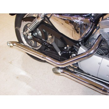 SCARICHI TERMINALI 3" TURN OUT CURVI CROMATI HARLEY DAVIDSON XL SPORTSTER 04-13