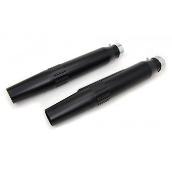 TERMINALI SCARICHI MARMITTE WYATT GATLING® UNIVERSALI TAPERED SCANALATI NERI PER MOTO CUSTOM