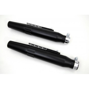 TERMINALI SCARICHI MARMITTE WYATT GATLING® UNIVERSALI TAPERED SCANALATI NERI PER MOTO CUSTOM