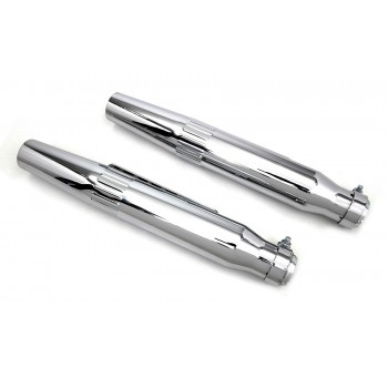 UNIVERSAL MUFFLERS EXHAUSTS WYATT GATLING® TAPERED SLOTTED CHROME FOR CUSTOM MOTORCYCLE