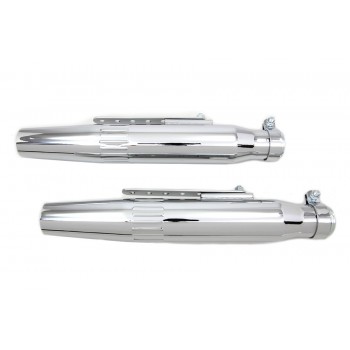 UNIVERSAL MUFFLERS EXHAUSTS WYATT GATLING® TAPERED SLOTTED CHROME FOR CUSTOM MOTORCYCLE
