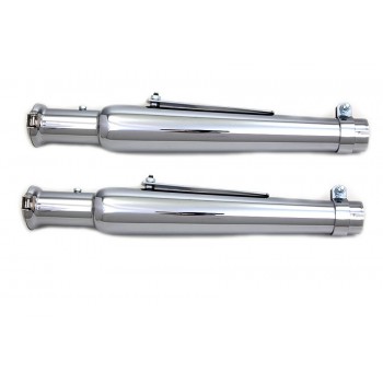 SCARICHI MARMITTE WYATT GATLING® UNIVERSALI TRUMPET FLAPPER CROMATI PER MOTO CUSTOM