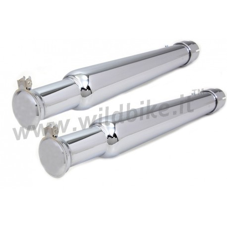 UNIVERSAL AUSPUFFANLAGEN WYATT GATLING® TRUMPET FLAPPER VERCROMT FÜR CUSTOM MOTORRADER