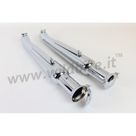 UNIVERSAL MUFFLERS EXHAUSTS WYATT GATLING® TRUMPET UPSWEEP CHROME FOR CUSTOM MOTORCYCLE