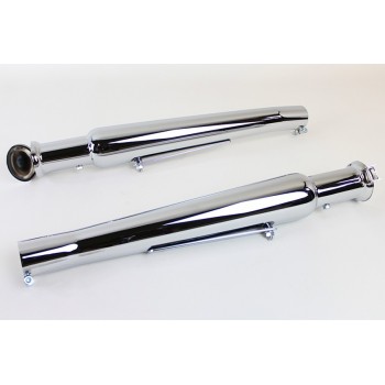 UNIVERSAL MUFFLERS EXHAUSTS WYATT GATLING® TRUMPET UPSWEEP CHROME FOR CUSTOM MOTORCYCLE