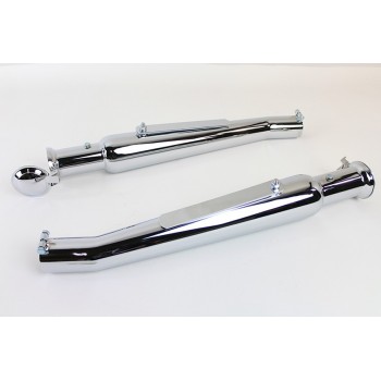 UNIVERSAL MUFFLERS EXHAUSTS WYATT GATLING® TRUMPET UPSWEEP CHROME FOR CUSTOM MOTORCYCLE