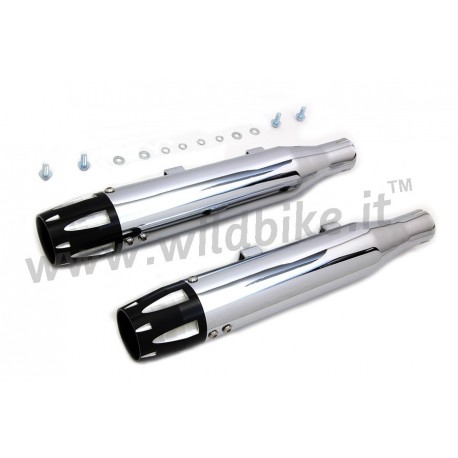 MUFFLERS EXHAUSTS  3" SLIP-ON WYATT GATLING® REVOLVER CHROME FOR HARLEY DAVIDSON XL SPORTSTER '14-'19