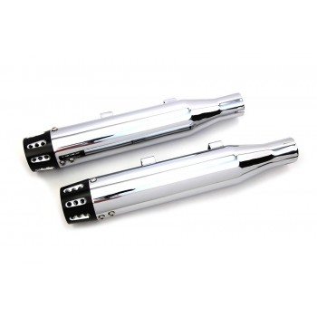 SILENCIEUX D'ECHAPPEMENT 3" SLIP-ON WYATT GATLING® REVOLVER SLOTTED CHROME POUR HARLEY DAVIDSON XL SPORTSTER '14-'19