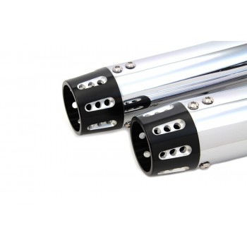 MUFFLERS EXHAUSTS  3" SLIP-ON WYATT GATLING® REVOLVER SLOTTED CHROME FOR HARLEY DAVIDSON XL SPORTSTER '14-'19
