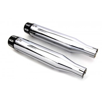 SCARICHI MARMITTE SLIP-ON 3" WYATT GATLING® REVOLVER SLOTTED CROMATI PER HARLEY DAVIDSON XL SPORTSTER '14-'19